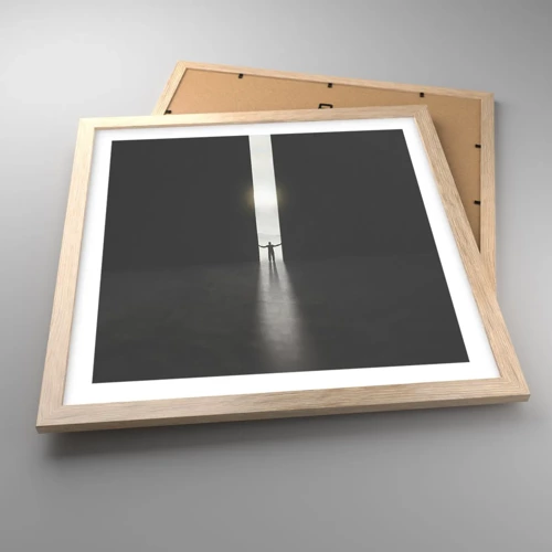 Plakát v rámu světlý dub - Krok ke světlé budoucnosti - 40x40 cm