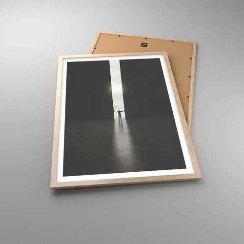 Plakát v rámu světlý dub - Krok ke světlé budoucnosti - 50x70 cm