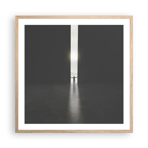 Plakát v rámu světlý dub - Krok ke světlé budoucnosti - 60x60 cm