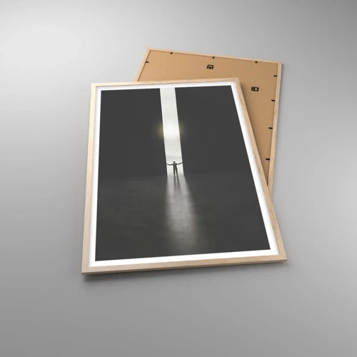 Plakát v rámu světlý dub - Krok ke světlé budoucnosti - 61x91 cm