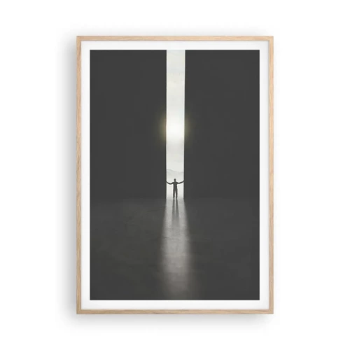 Plakát v rámu světlý dub - Krok ke světlé budoucnosti - 70x100 cm