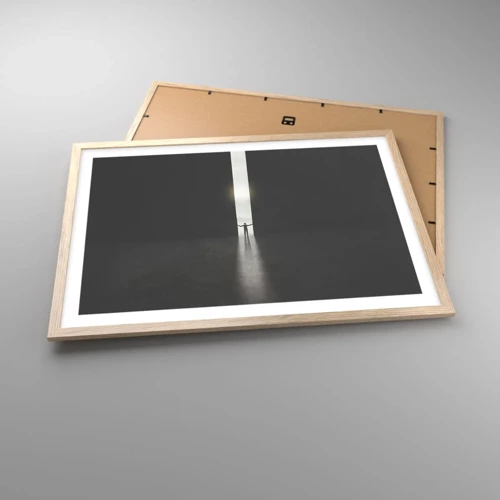 Plakát v rámu světlý dub - Krok ke světlé budoucnosti - 70x50 cm
