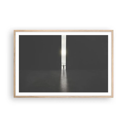 Plakát v rámu světlý dub - Krok ke světlé budoucnosti - 91x61 cm
