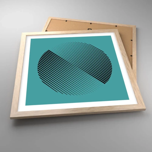 Plakát v rámu světlý dub - Kruh – geometrická variace - 40x40 cm
