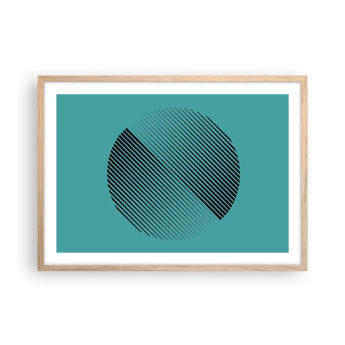 Plakát v rámu světlý dub - Kruh – geometrická variace - 70x50 cm