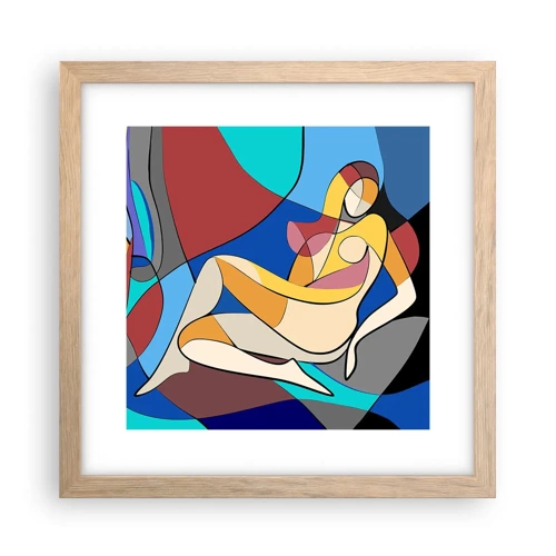 Plakát v rámu světlý dub - Kubistický akt - 30x30 cm