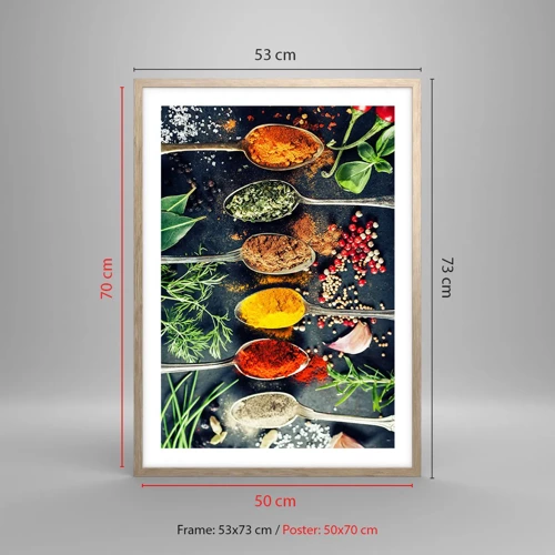 Plakát v rámu světlý dub - Kulinářská magie - 50x70 cm