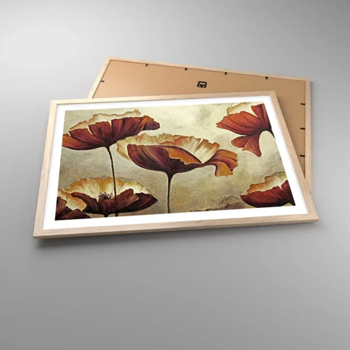 Plakát v rámu světlý dub - Lán louky - 70x50 cm