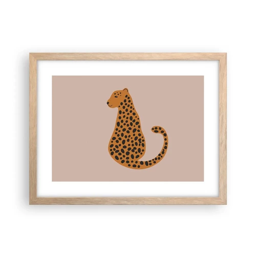 Plakát v rámu světlý dub - Leopardní vzor je v módě - 40x30 cm