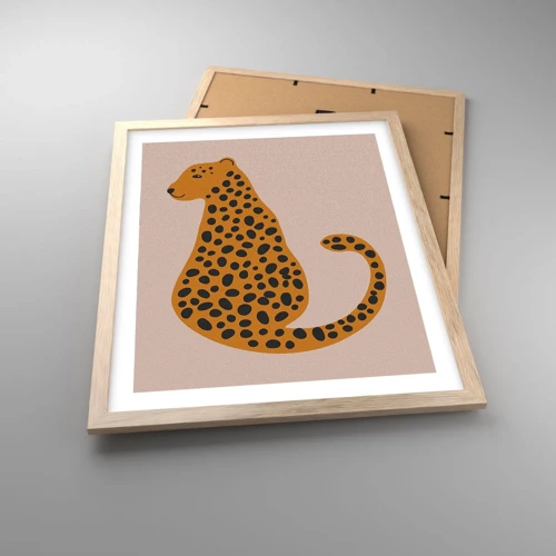 Plakát v rámu světlý dub - Leopardní vzor je v módě - 40x50 cm