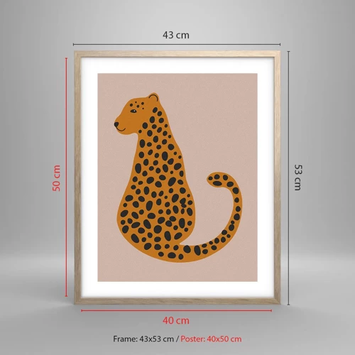 Plakát v rámu světlý dub - Leopardní vzor je v módě - 40x50 cm