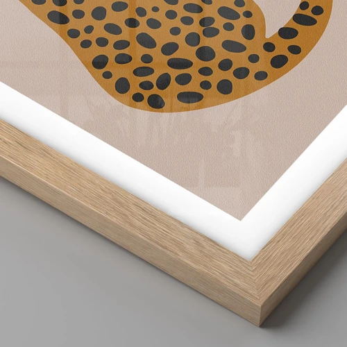 Plakát v rámu světlý dub - Leopardní vzor je v módě - 50x50 cm