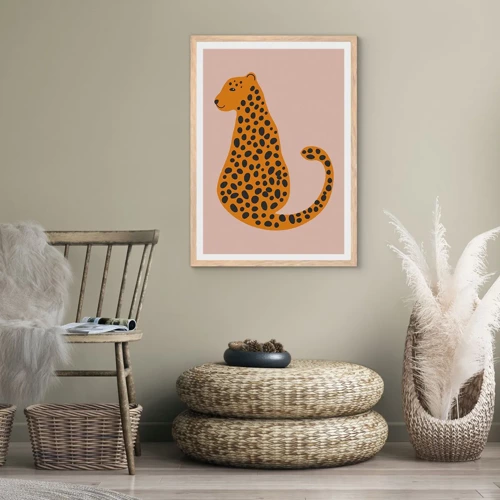 Plakát v rámu světlý dub - Leopardní vzor je v módě - 50x70 cm