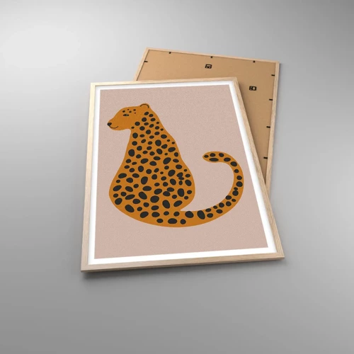 Plakát v rámu světlý dub - Leopardní vzor je v módě - 61x91 cm