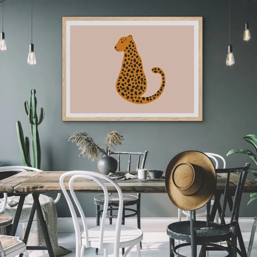 Plakát v rámu světlý dub - Leopardní vzor je v módě - 70x50 cm