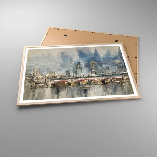 Plakát v rámu světlý dub - Londýn v celé své kráse - 100x70 cm