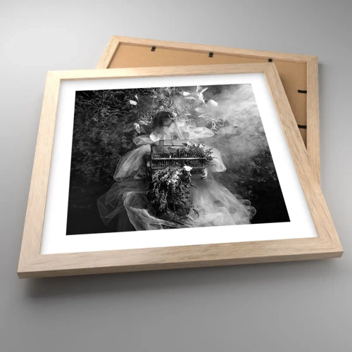Plakát v rámu světlý dub - Matka Příroda - 30x30 cm