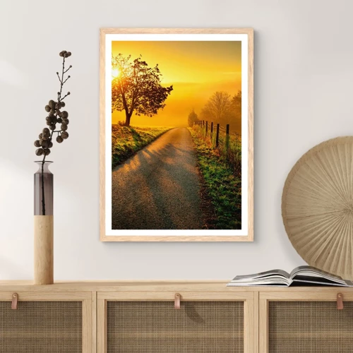 Plakát v rámu světlý dub - Medové odpoledne - 30x40 cm