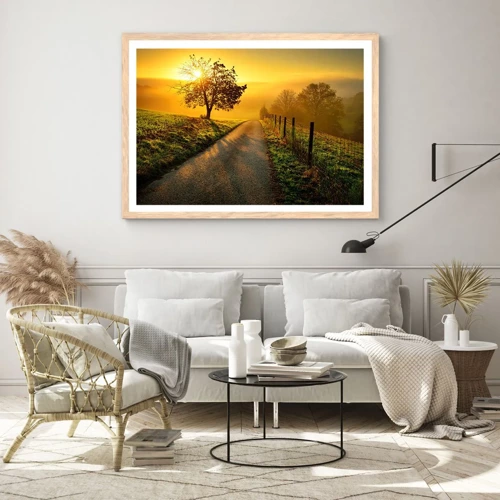 Plakát v rámu světlý dub - Medové odpoledne - 40x30 cm