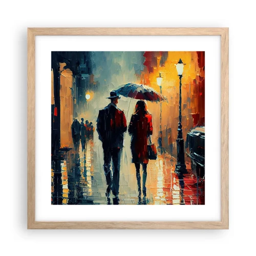 Plakát v rámu světlý dub - Městská love story - 40x40 cm