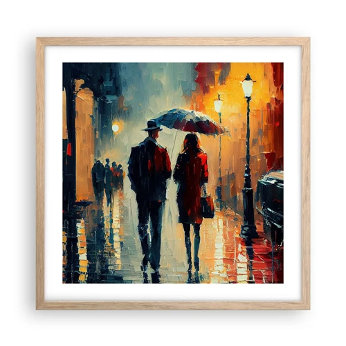 Plakát v rámu světlý dub - Městská love story - 50x50 cm