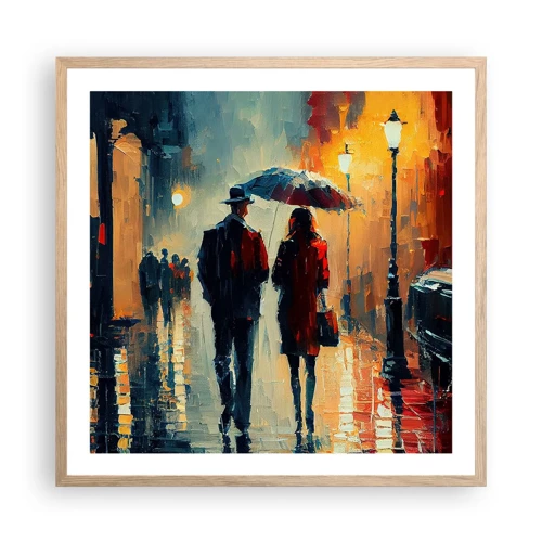 Plakát v rámu světlý dub - Městská love story - 60x60 cm