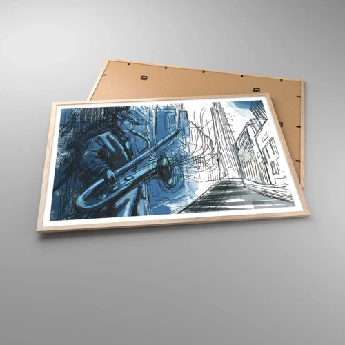 Plakát v rámu světlý dub - Městská rapsodie - 100x70 cm