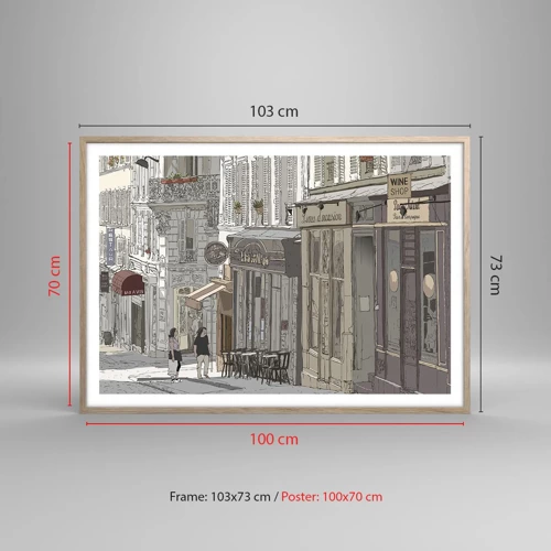 Plakát v rámu světlý dub - Městské radosti - 100x70 cm