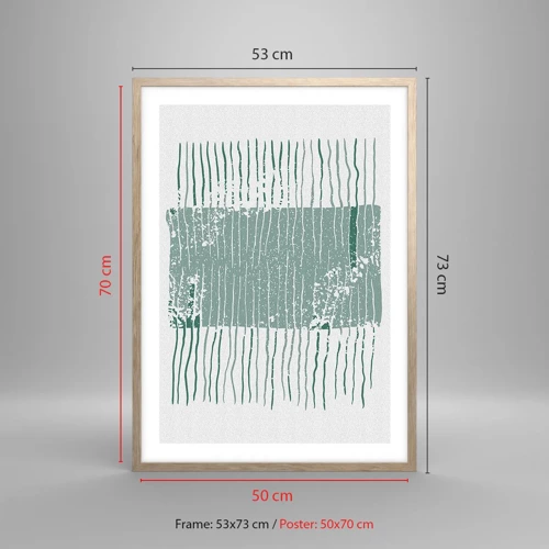 Plakát v rámu světlý dub - Mořská abstrakce - 50x70 cm