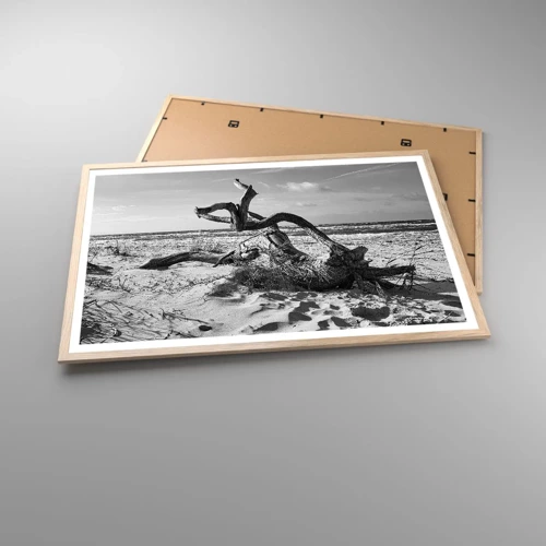 Plakát v rámu světlý dub - Mořská socha - 91x61 cm