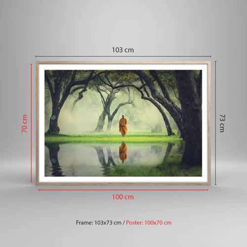 Plakát v rámu světlý dub - Na cestě k osvícení - 100x70 cm