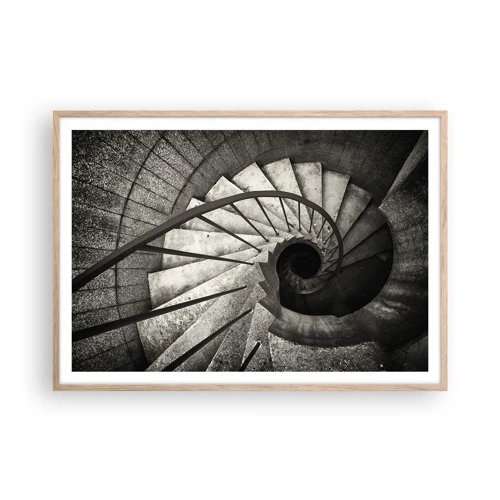 Plakát v rámu světlý dub - Nahoru po schodech, dolů po schodech - 100x70 cm