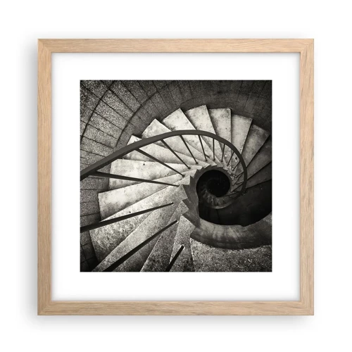 Plakát v rámu světlý dub - Nahoru po schodech, dolů po schodech - 30x30 cm