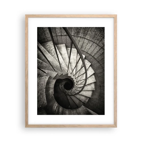 Plakát v rámu světlý dub - Nahoru po schodech, dolů po schodech - 40x50 cm