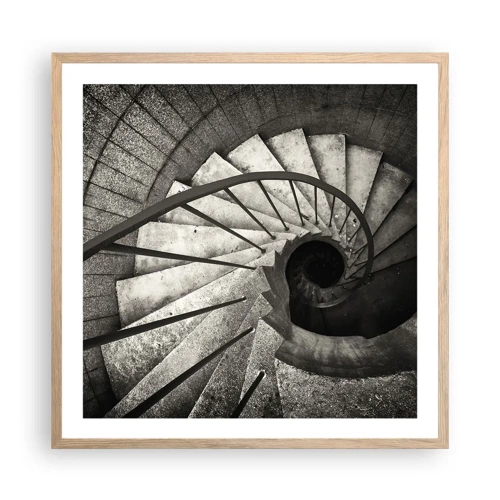 Plakát v rámu světlý dub - Nahoru po schodech, dolů po schodech - 60x60 cm