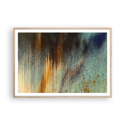 Plakát v rámu světlý dub - Nenáhodná barevná kompozice - 100x70 cm