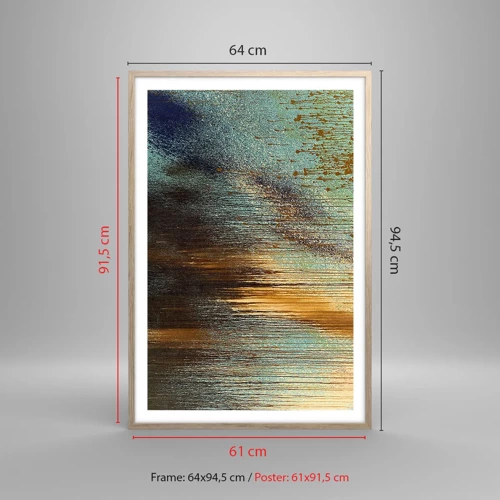 Plakát v rámu světlý dub - Nenáhodná barevná kompozice - 61x91 cm
