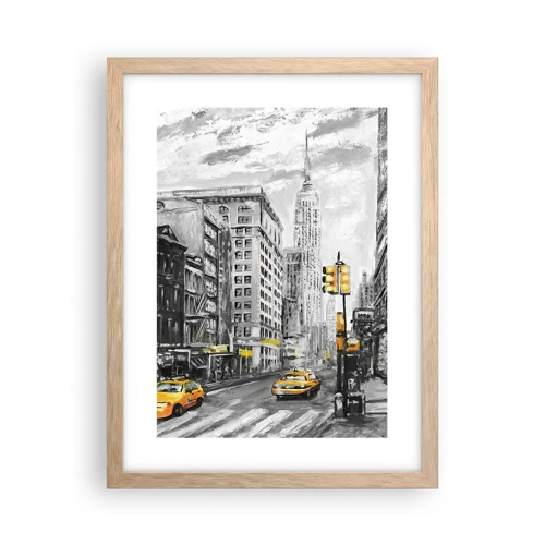 Plakát v rámu světlý dub - Newyorský příběh - 30x40 cm
