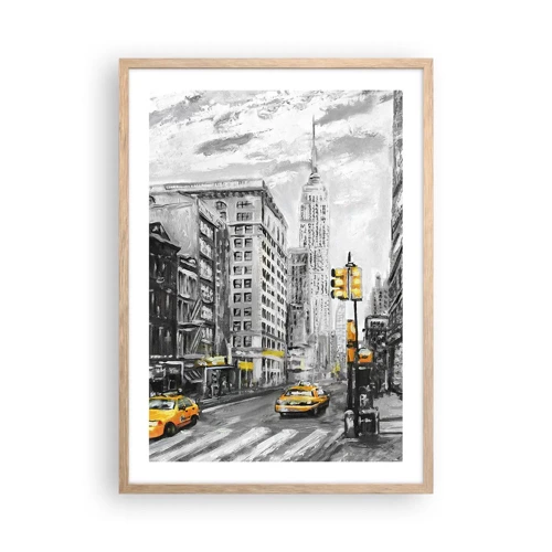 Plakát v rámu světlý dub - Newyorský příběh - 50x70 cm
