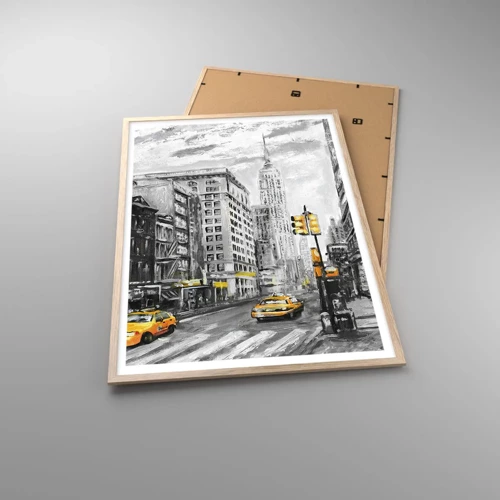 Plakát v rámu světlý dub - Newyorský příběh - 70x100 cm