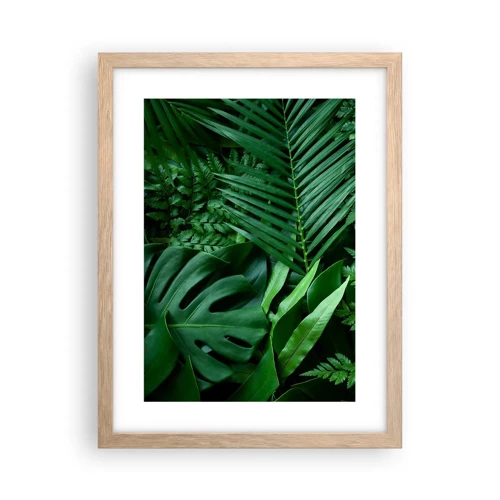 Plakát v rámu světlý dub - Objaté v zeleni - 30x40 cm