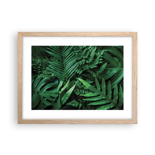 Plakát v rámu světlý dub - Objaté v zeleni - 40x30 cm