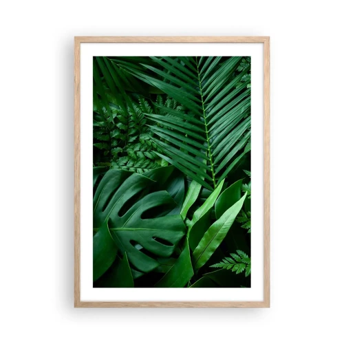 Plakát v rámu světlý dub - Objaté v zeleni - 50x70 cm