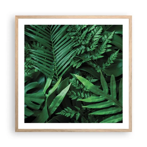 Plakát v rámu světlý dub - Objaté v zeleni - 60x60 cm