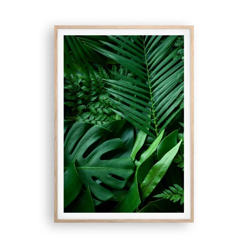 Plakát v rámu světlý dub - Objaté v zeleni - 70x100 cm