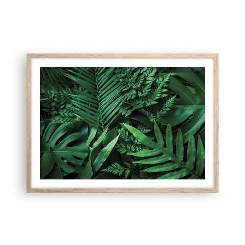 Plakát v rámu světlý dub - Objaté v zeleni - 70x50 cm