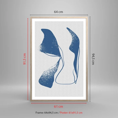 Plakát v rámu světlý dub - Okřídlená abstrakce - 61x91 cm