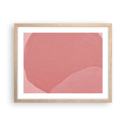 Plakát v rámu světlý dub - Organická kompozice v růžové - 50x40 cm