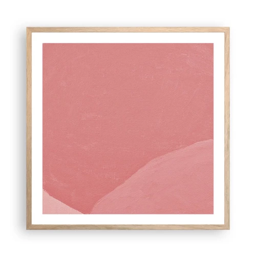 Plakát v rámu světlý dub - Organická kompozice v růžové - 60x60 cm