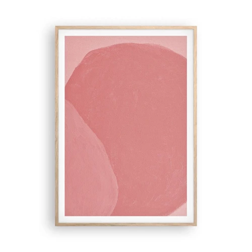 Plakát v rámu světlý dub - Organická kompozice v růžové - 70x100 cm